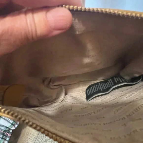 Lauren Ralph Lauren Mustard Pebbled Leather Crossbody Gold Hardware - Picture 6 of 12